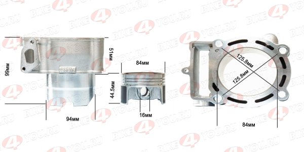 ЦПГ(поршневая) 177MM (NC250) (125,9/142,2/51,1/16) D=84 300см3 ZS